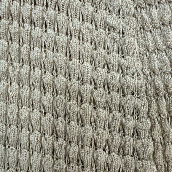 ColdWater Creek Sweater Cardigan Duster Womans 1X 18 Open Front Tan Stretch Knit - Picture 8 of 16